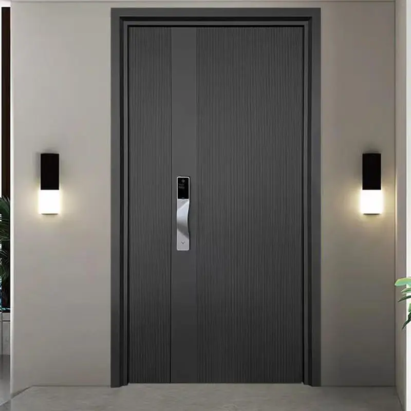 

Integrated molding windproof rainproof Entry Door High quality heavy duty aluminum revolving doors Manual anti theft Front doors