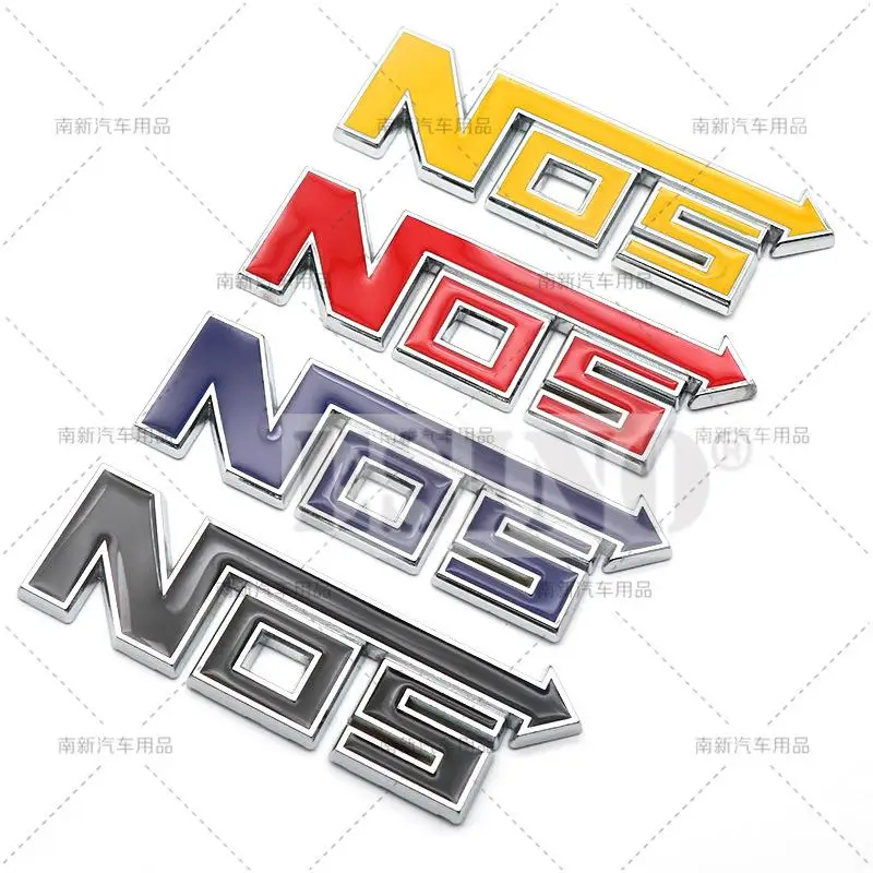 3D Metal Chrome Zinc Alloy Adhesive Emblem NOS Nitrogen Car Body Badge Sticker Decal Auto Accessory