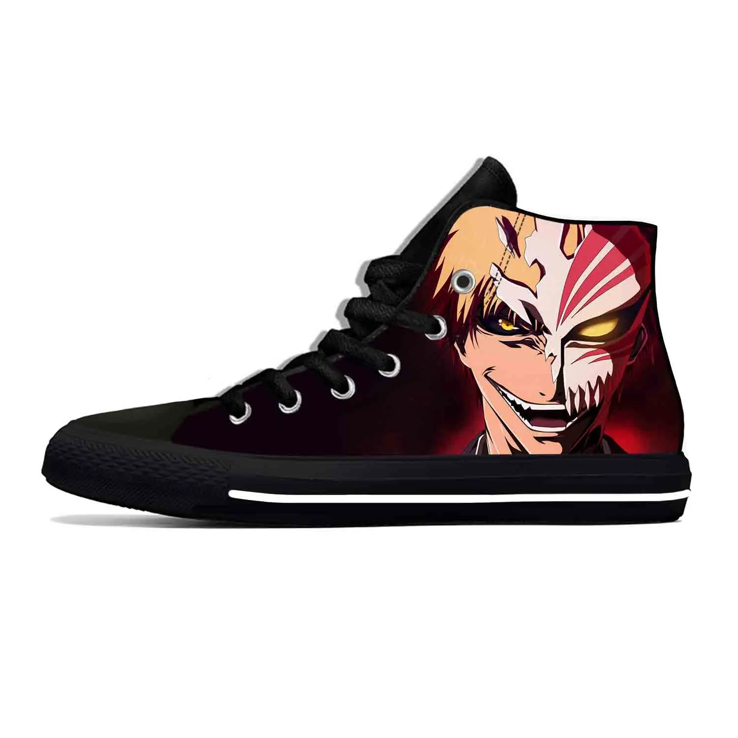 Anime Manga Cartoon Comic Bleach Kurosaki Ichigo Casual Cloth Shoes High Top Lightweight Breathable 3D Print Men Women Sneakers