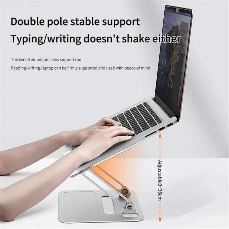 Multipurpose Aluminum Bookrest With 180° Two Hinges Foldable Acrylic Platform Holds 8.8lb Secure NonSlip Base Office K1KF