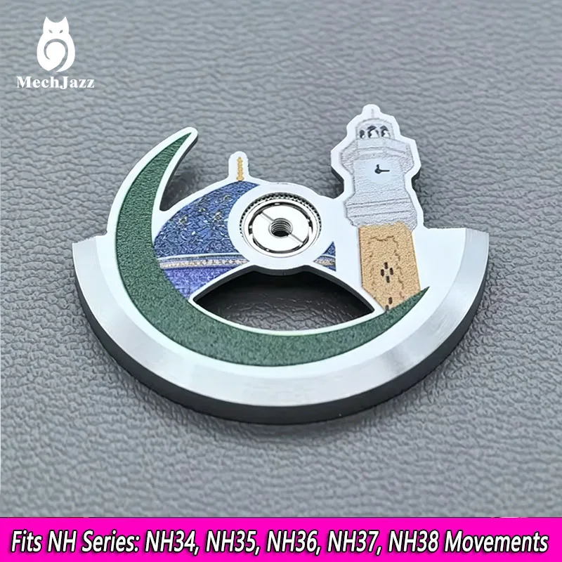 MechJazz Castle Automatic Balance Weight, Compatible with NH34 NH35 and NH36 NH37 Movement Rotors – Watch Modification Parts
