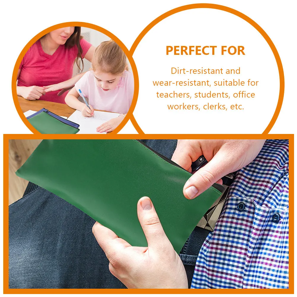 2Pcs Premium File Bag Zippered Document Pouch for Invoices Cash Photos Jewelry Travel Business School Office Portable