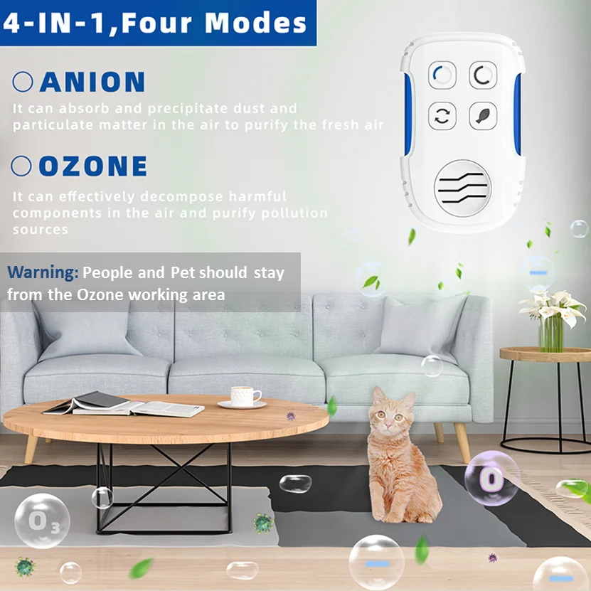 المكونات الصغيرة في لتنقية الهواء مولد أوزون مولد المؤين للمنزل المرحاض مزيل الروائح الكريهة الحيوانات الأليفة مزيل الروائح المؤين الهواء