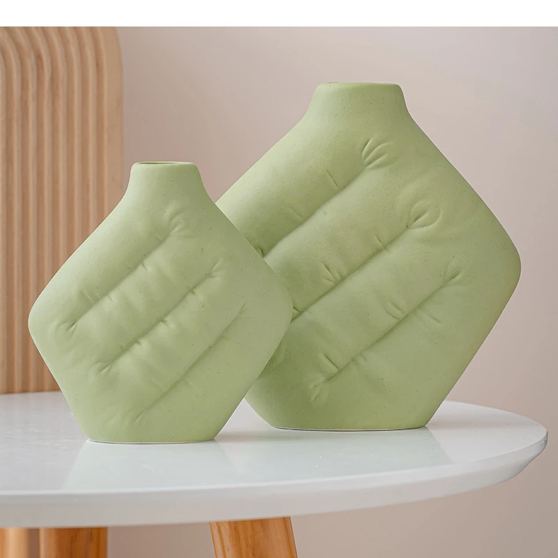 Ceramic Vase Fluffy Wrinkled Texture Creative Flowerpot Flower Vase Decorative Ornaments Home Decoration Accessories