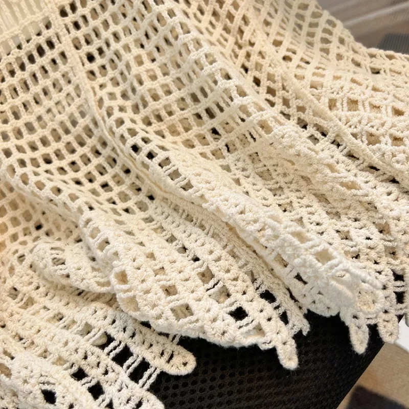 Pull gilets femmes Streetwear été évider coréen solide doux Style tricots Femme doux confortable Chic tout-match col en v conception