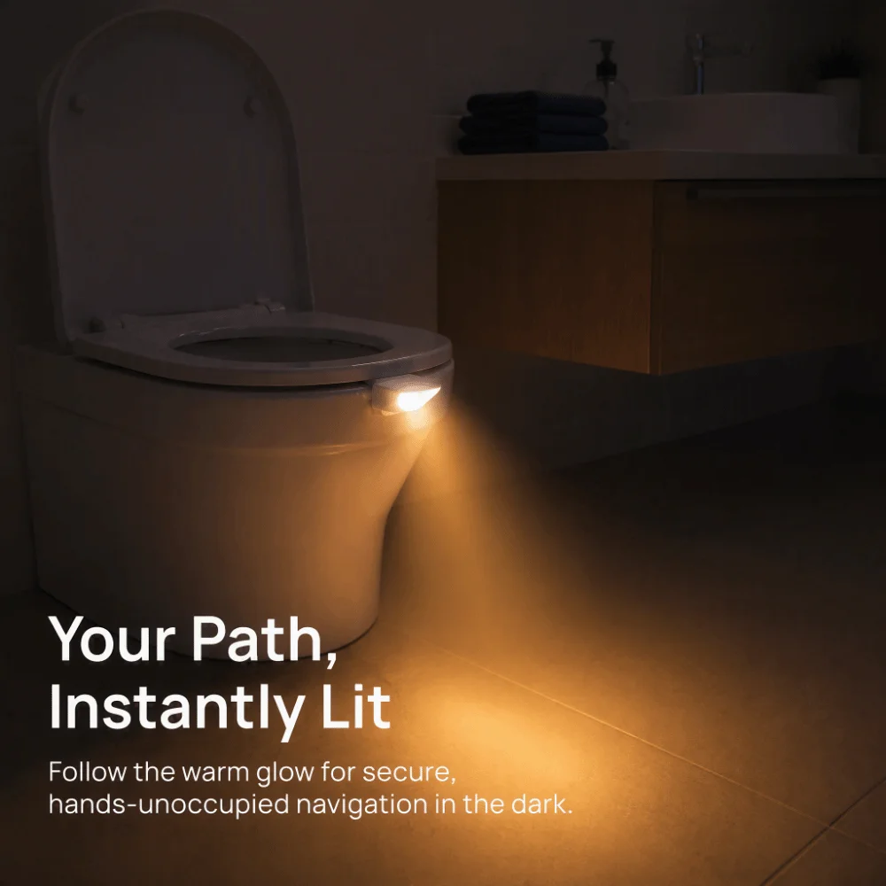 Motion Sensor Toilet Night Light Soft-Light Automatic Toilet Bowl Light LED Light Waterproof Design Soft-Light Toilet Light