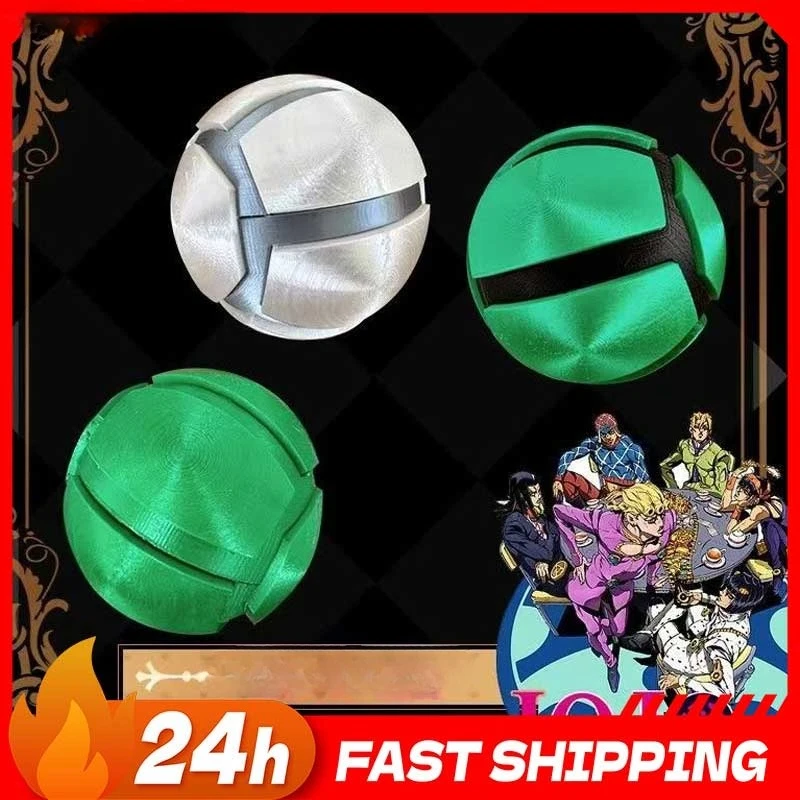 

JOJO7 Steel Ball Run Anime Peripherals Gyro Zeppeli Figure Iron Ball Gyro Zeppeli Figurine Prop Ball Decoration Collection Toys