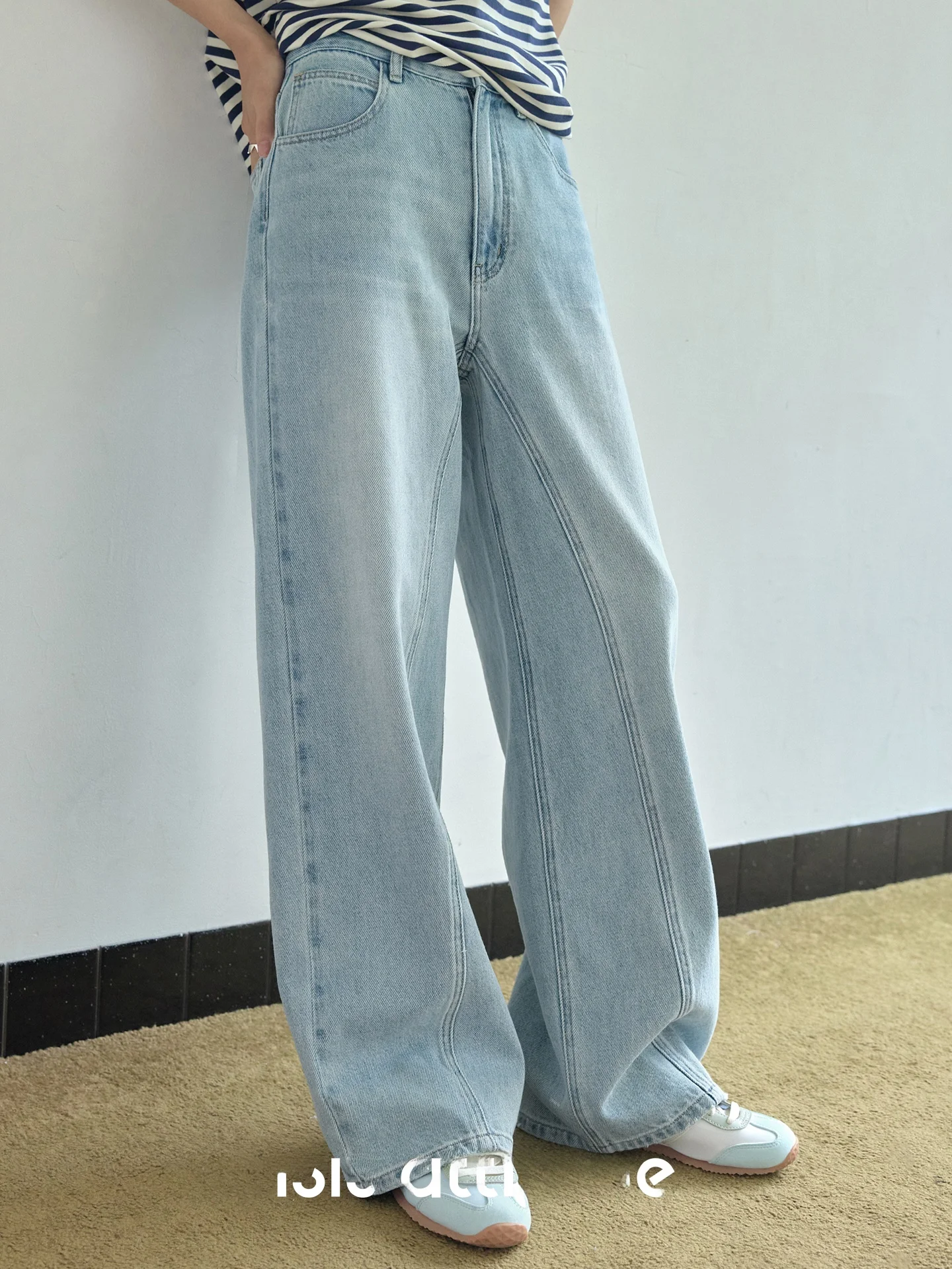 

Утягивающие повседневные свободные широкие джинсы с разрезом, женские летние повседневные драпированные джинсовые брюки с высокой талией, застежка-молния, чистый цвет