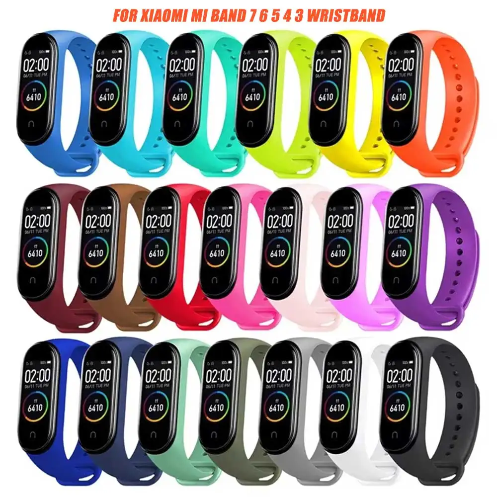 Watch Strap For Xiaomi Mi Band 7 6 5 4 3 Wristband Silicone Bracelet Wrist Straps correa Mi Band 6 7 5 4 Smartwatch Accessories