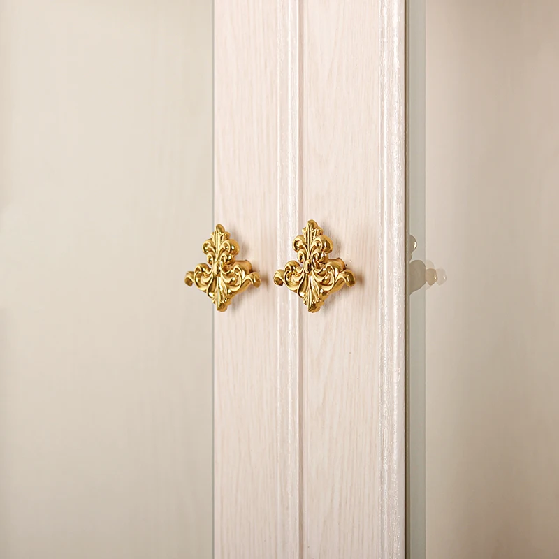 Nordic Solid Brass Creative Animal Drawer Handles Simple Light Luxury Kitchen Furniture Handle Vintage Gold Knob Hardware