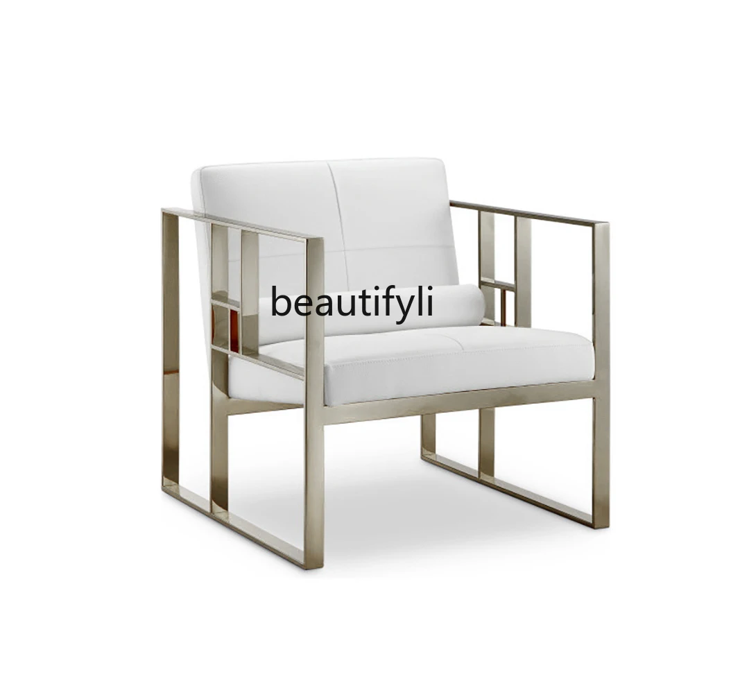 

Nordic Designer Leather Art Couch Living Room Bedroom Single Sofa Art Reception Chair