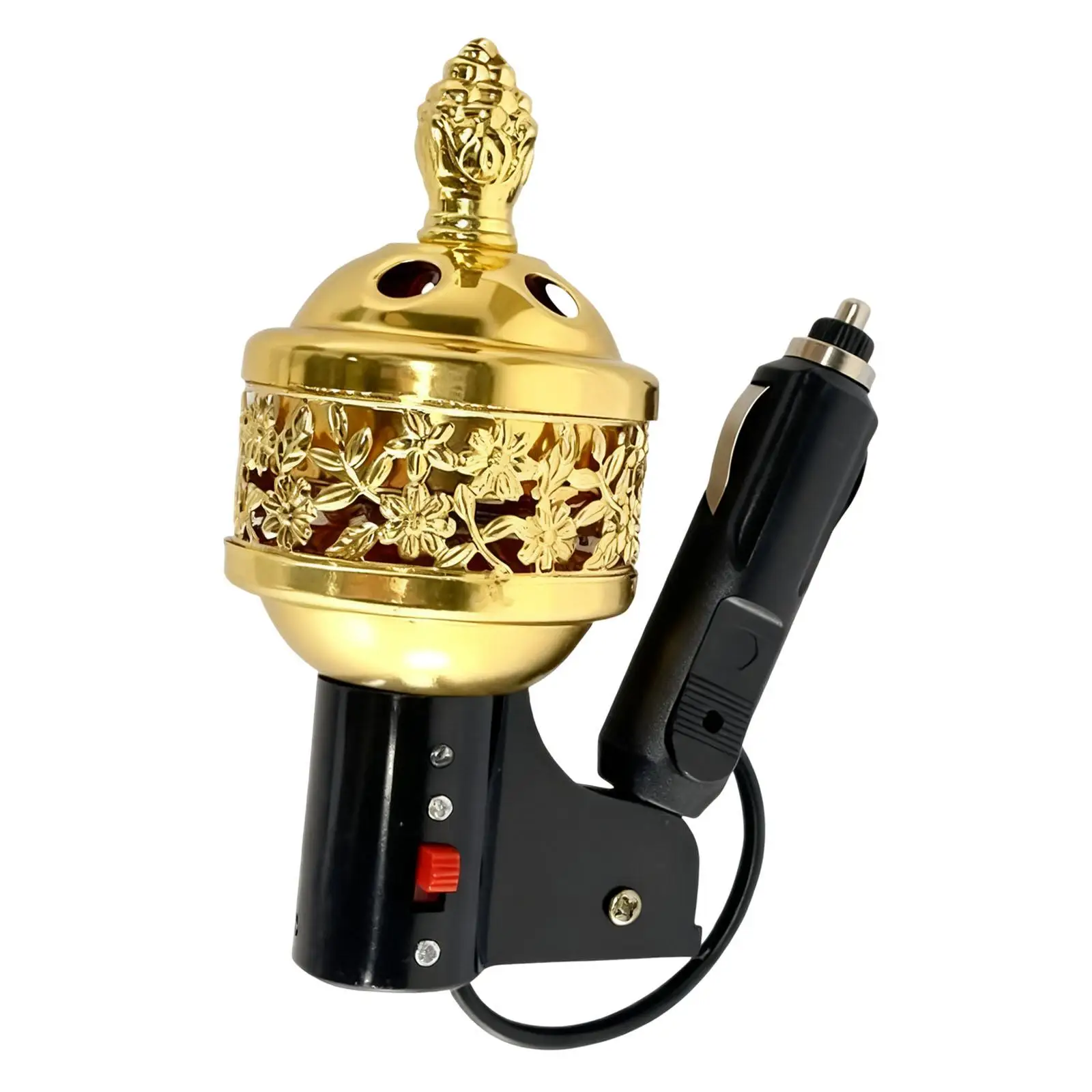 Car Scent Diffuser Electric Incense Burner Iron Portable Incense Stick Holder for Calm Commuting
