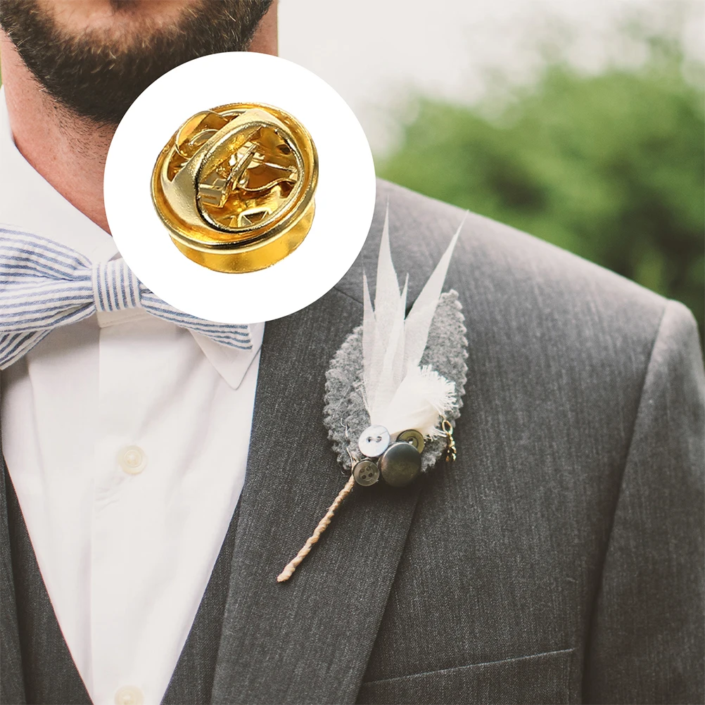 

50 комплектов булавок с замком сцепления, эмалированная застежка для галстука, стопорная булавка для эмалированных булавок, замена ювелирных изделий для лацкана