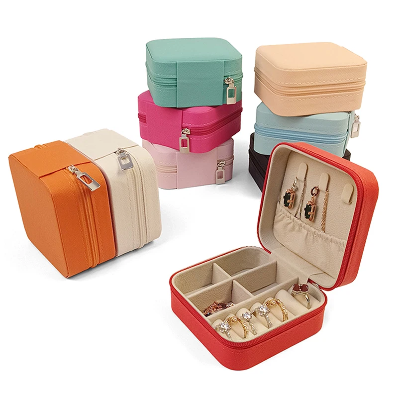 

Portable Travel Display Jewelry Case Boxes Earring Ring Display Organizer Box Necklace Ring Portable Jewelry Box Gift For Girl