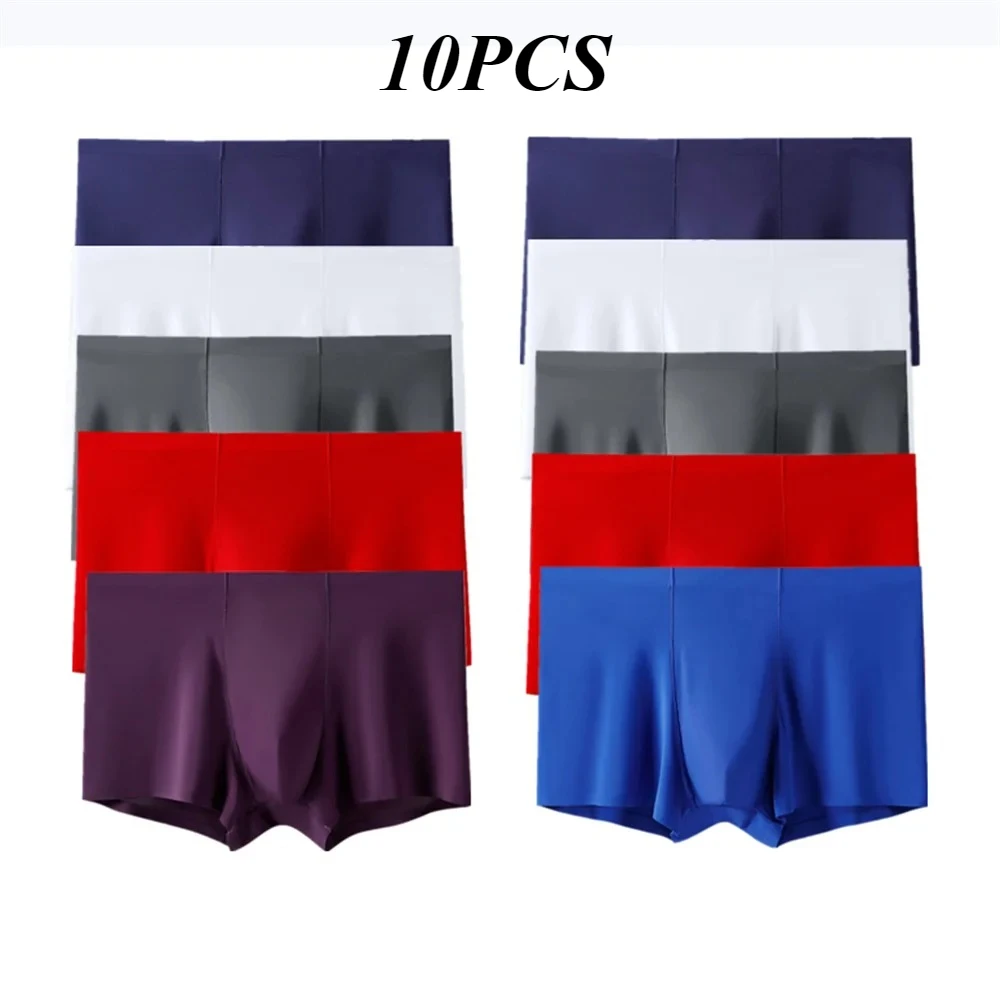 

Men's Boxers Plus Size Ice Silk Seamless U Pouch Underwear Shorts Breathable Soft Comfortable Underpants Panties Gift for Him
