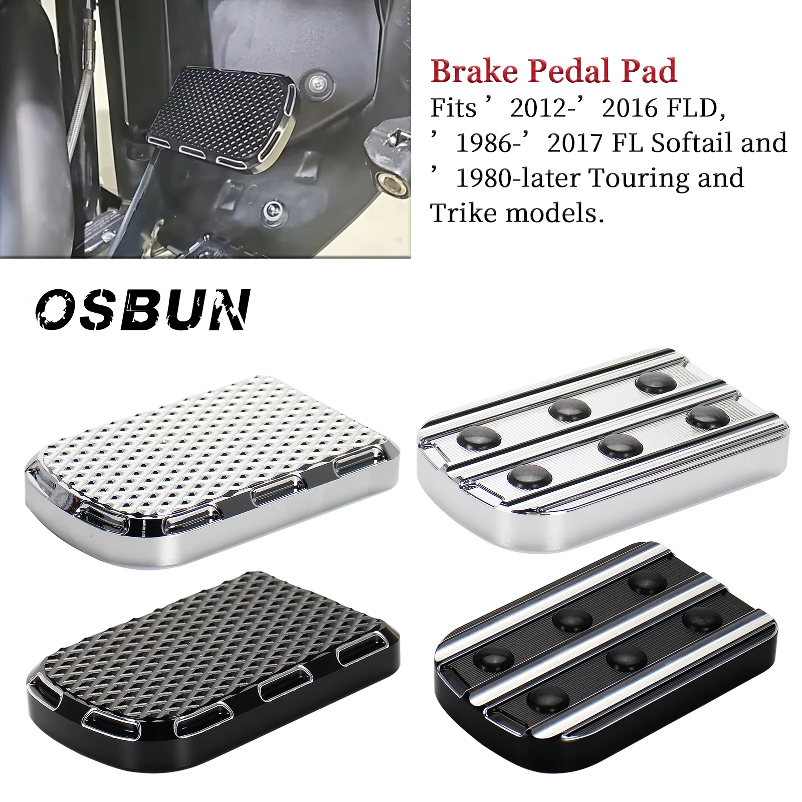 

1 PC Large Foot Brake Lever Pedal Pad For Harley Touring Road King Electra Glide Street Glide Fat Boy CVO Ultra Limited Softail
