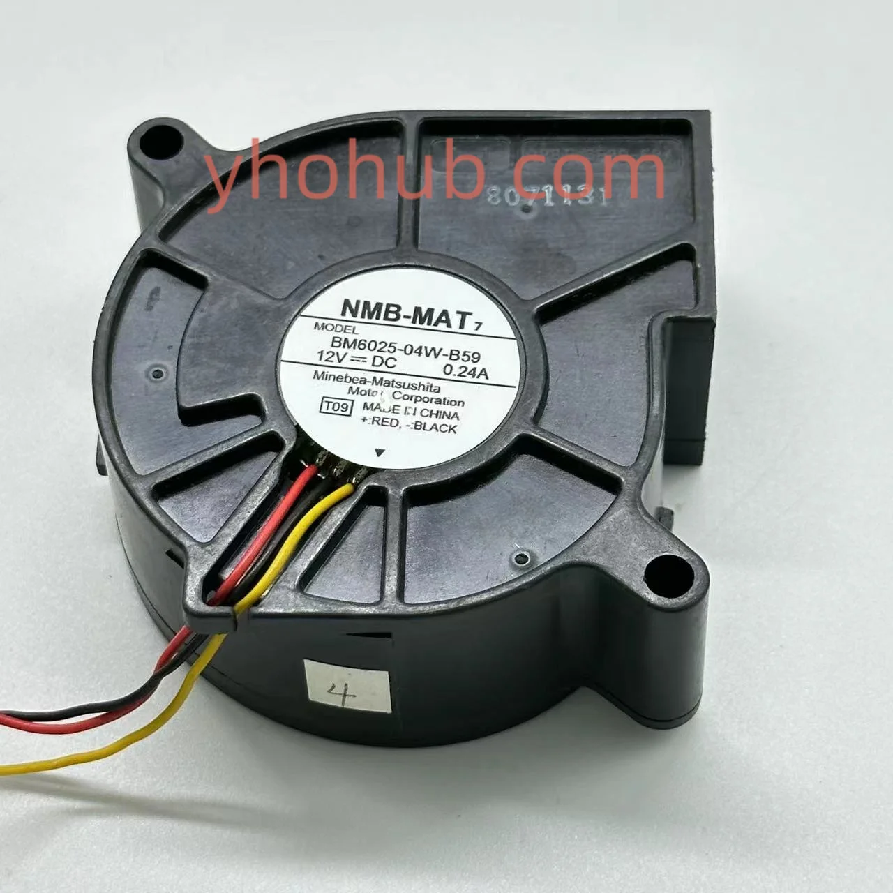 

NMB-MAT BM6025-04W-B59 T09 DC 12V 0.24A 60x60x25mm Server Cooling Fan