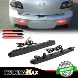 Red LED Rear Bumper Reflector Lights For 2004-2009 Mazda 3 / Mazdaspeed 3 Tail Brake, Rear Fog Light & Sequential Turn Signal