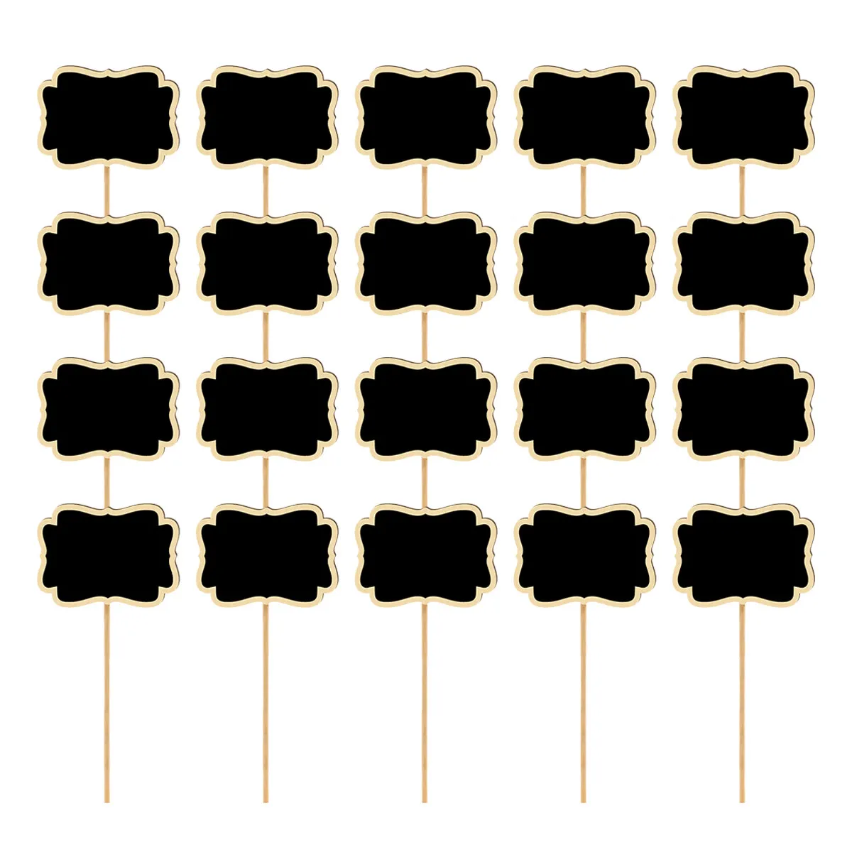 20Pcs Mini Chalkboard Signs Wooden Blackboards Garden Plants Tags Message Boards Plant Tags Mini Chalkboard Toppers