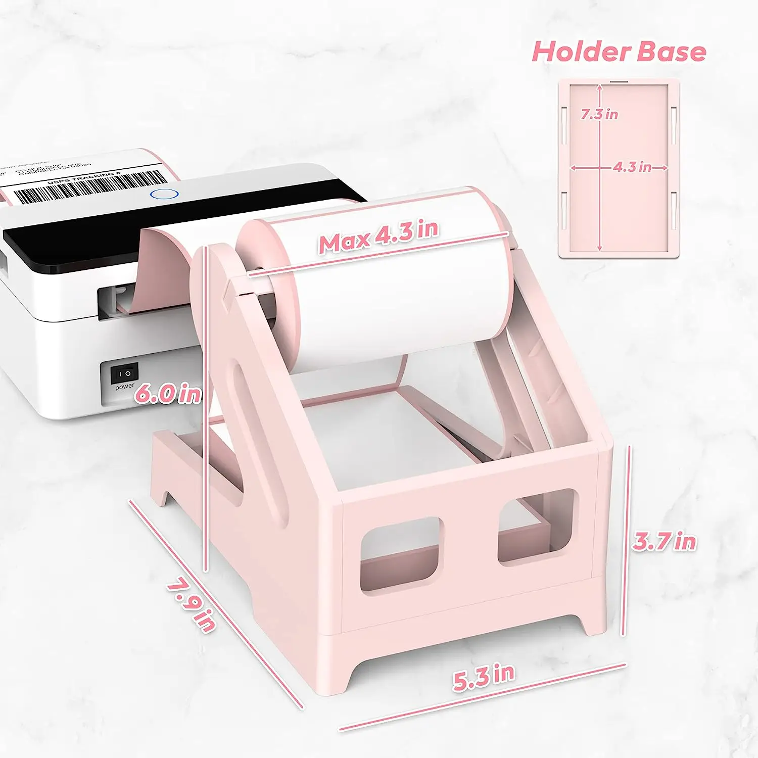 Phomemo Label Holder Thermal Label Holder for Rolls and Fanfold Labels Shipping Label Stand Desktop Printer Accessory Supplies