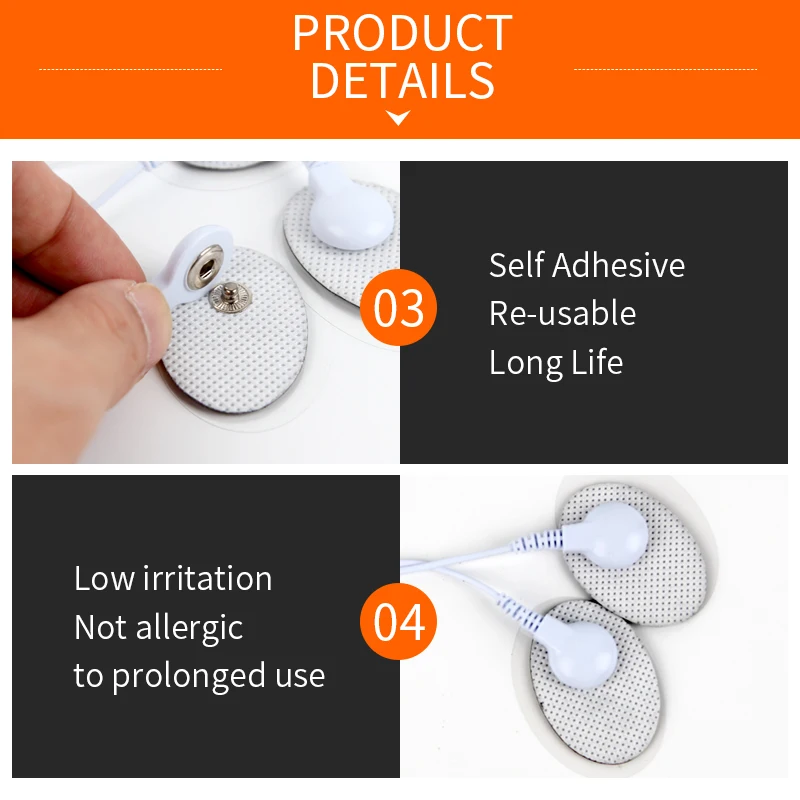 Electrode Pads Mini Button Self Adhesive Muscle Stimulator Gel for TENS Acupunctu Unit Slimming Therapy Body Machine Massager