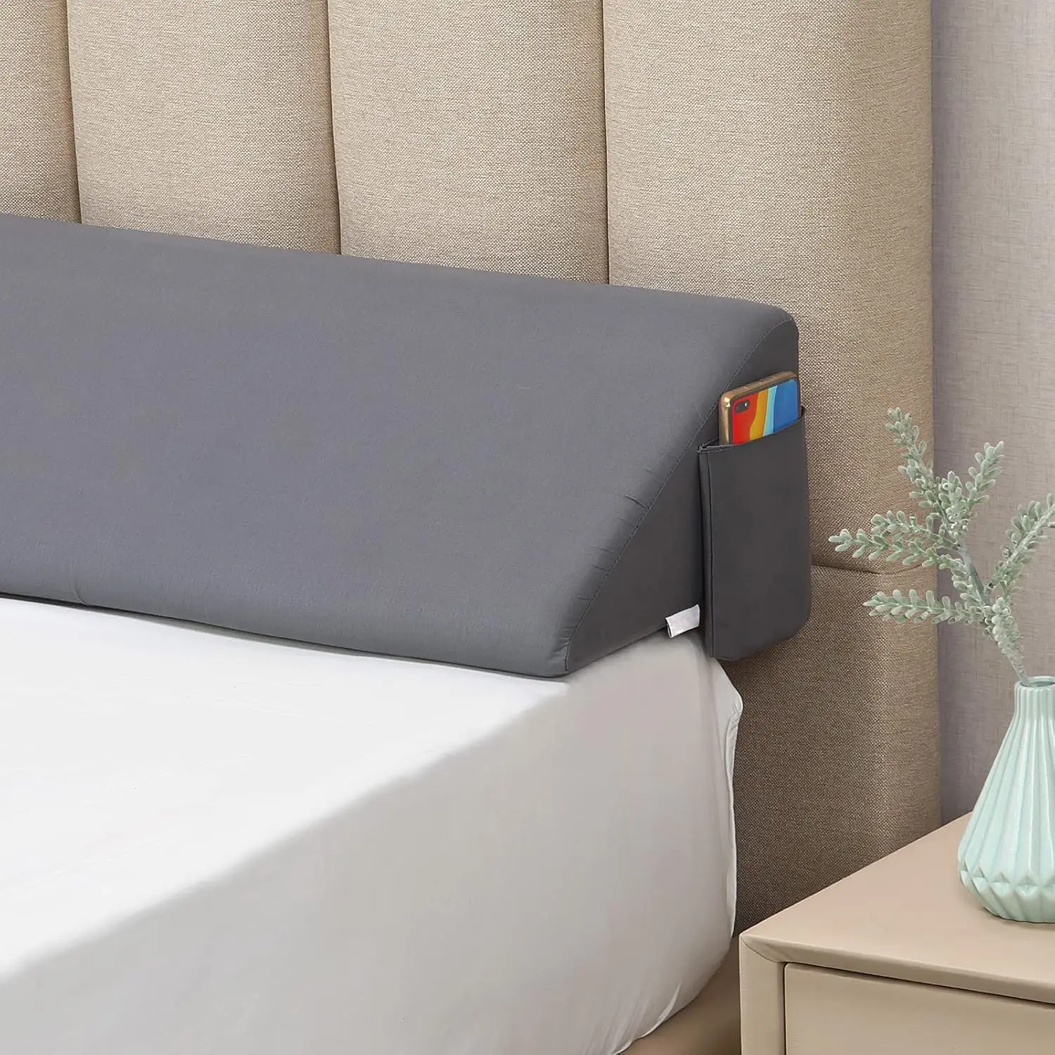 

King Bed Wedge Pillow For Headboard/Bed Mattr Gap Filler Wedge,Bed Gap Filler Close Gap (0-6""),Stop Pillow Falling