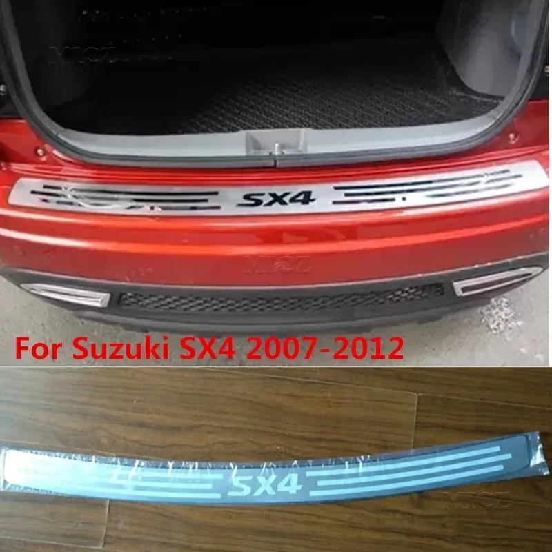 

Стайлинг автомобиля для Suzuki SX4 2007-2012, автомобильные чехлы, высококачественная нержавеющая сталь, задняя панель на подоконнике, защита заднего бампера, порог