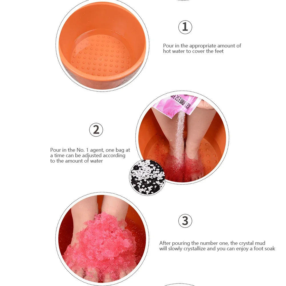 10 قطعة فقاعة الورد حمام مسحوق حمام القدم كريستال حمام القدم كريستال الطين الجسم القدم الملح سبا تقشير حمام الطين سبا باديكير
