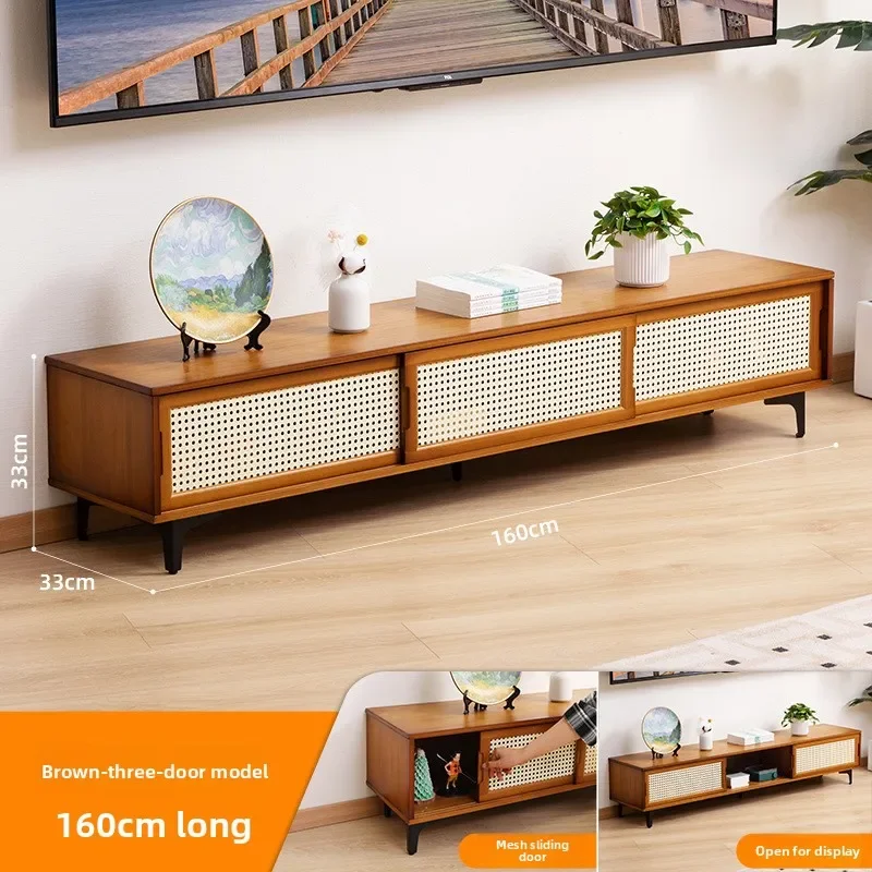 

Modern TV cabinet coffee table combination Nordic simple household living room modern simple floor cabinet telescopic TV cabinet