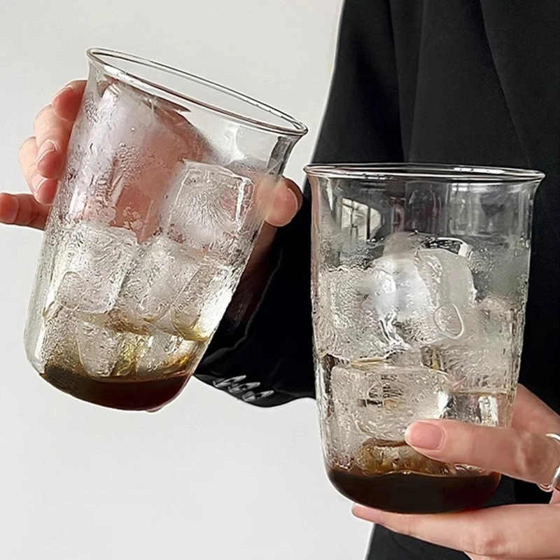 Kalte Kaffeetassen, ästhetische Glastasse, Wasserflasche, Gläser für Getränke, dekoratives Trinkgeschirr, kalte Kaffeetasse, Cocktailglas