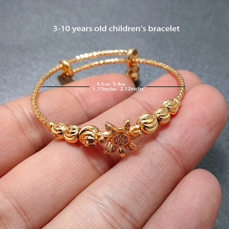 20 Styles Dubai Gold Color Baby Bangles For Kids Baby Promotion Sale Child Birthday Gifts Children'S Bracelets