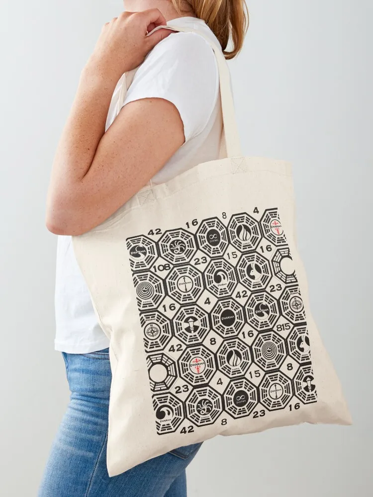 

Lost Dharma Stations with the Numbers Tote Bag Women's tote bag Big bag women custom fabric supermarket folding