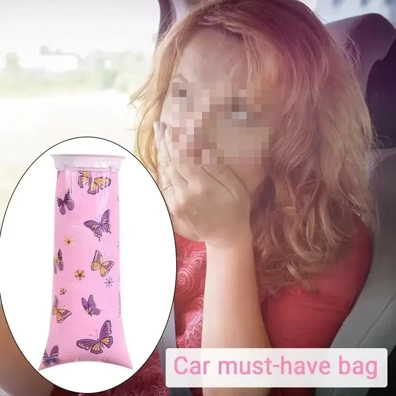 10pcs Disposable Vomiting Bags for Children Aldult Car Mounted Cartoon Motion Sickness Bags Portable Diarrhea Bag Urine Bags