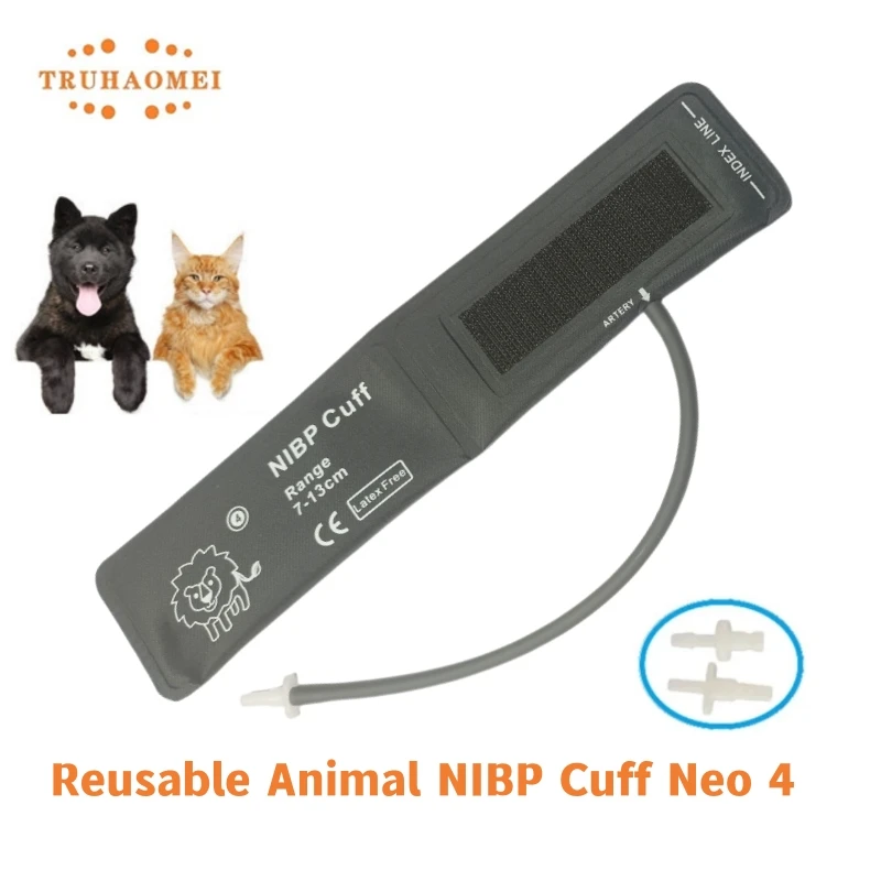 Manguito duradero NIBP para animales, manguitos reutilizables de presión arterial para veterinarios, manguera única, tamaño Neonatal para ratón,