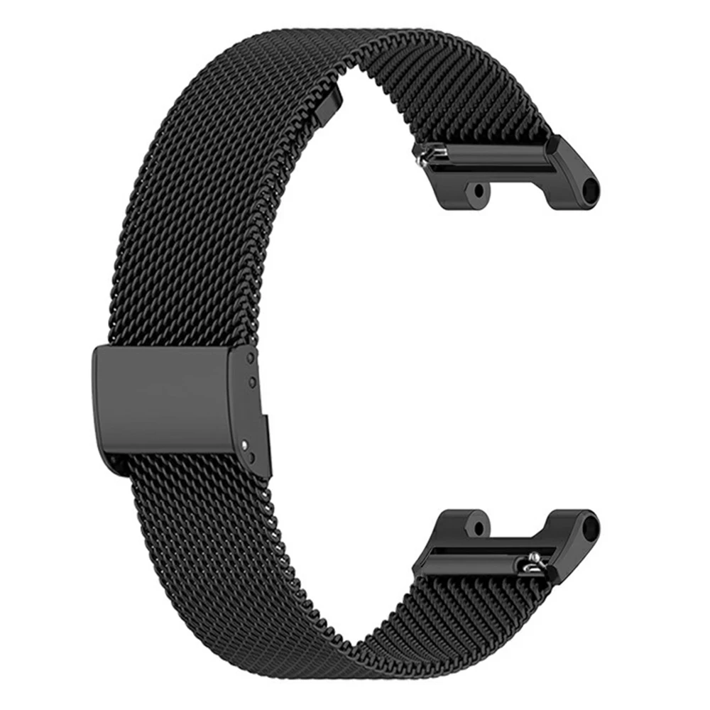 Für Huami Amazfit T-Rex Pro A1918 Uhrenarmband Mesh Edelstahlband mit Schnalle – Schwarz