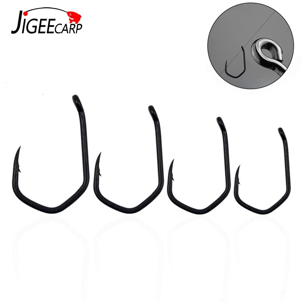 20pcs High-Carbon Steel Carp Fishing V-Curve Barbed Hooks PTFE CoatingCatfish Hook 2/4/6/8# Pesca Fishing Gear Tackle Accessory