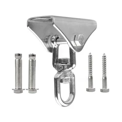 1set Ceiling Hook Set Swing Hook Stainless Steel Rotating Hook Hanging Chair Hanging Bed Fixed Plate Swing Accessories