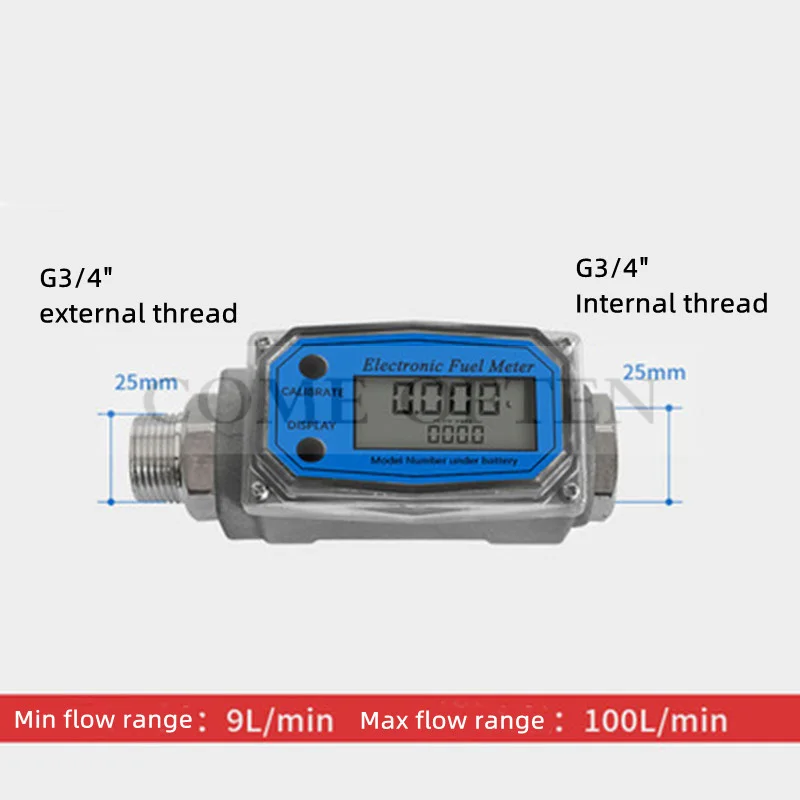 Imagem -03 - Liga de Alumínio 6par Display Digital Medidor de Fluxo K24 Metanol Diesel Querosene Gasolina Líquido Turbina Medidor Pagota Comum