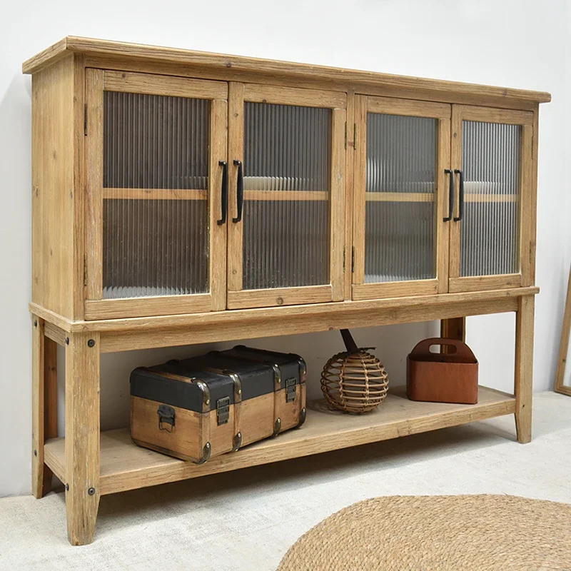 Solid wood handmade sideboard locker with shelf