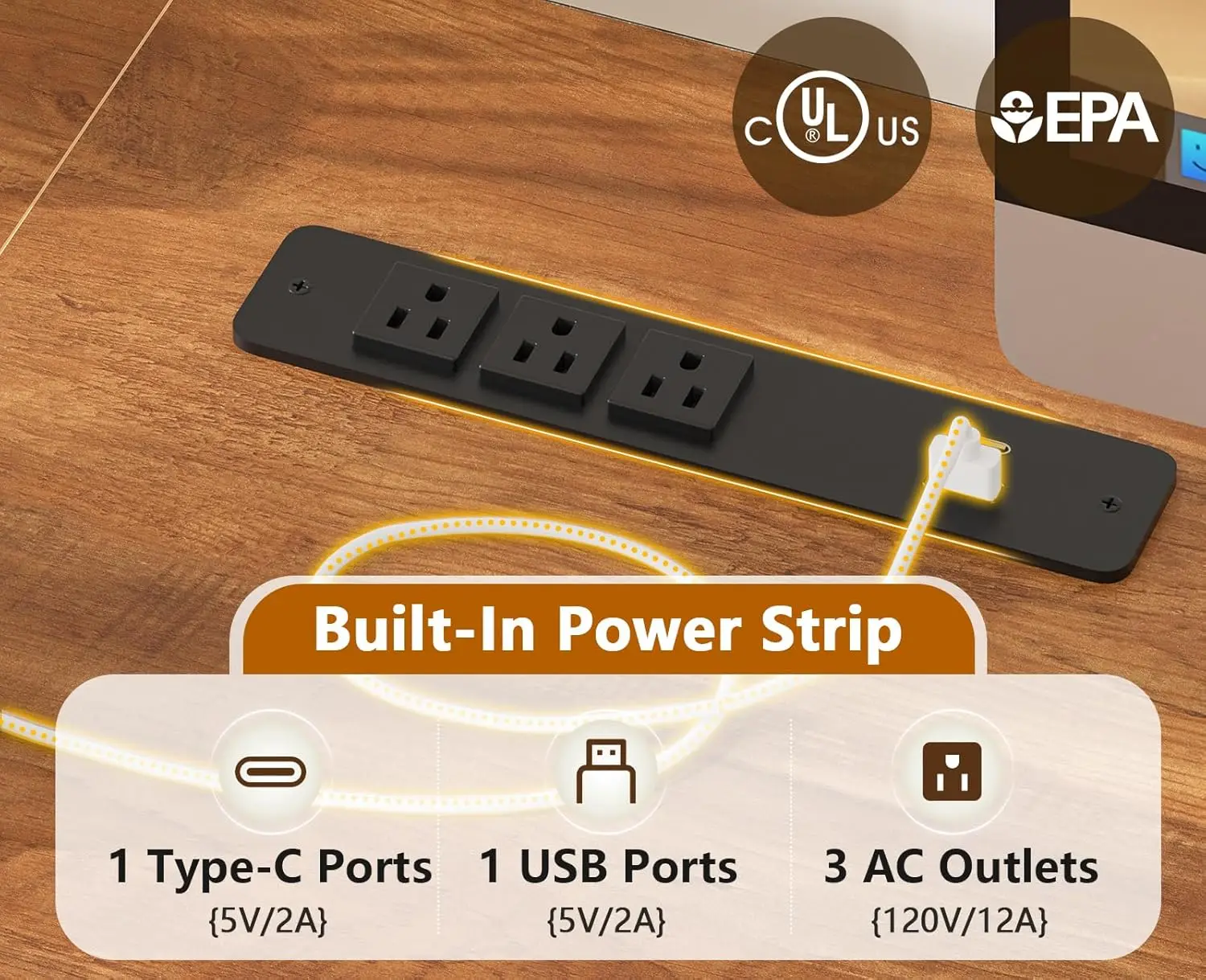 مكتب لشخصين مع 8 أدراج، محطة عمل على شكل حرف I، أبيض عتيق، منافذ USB #6