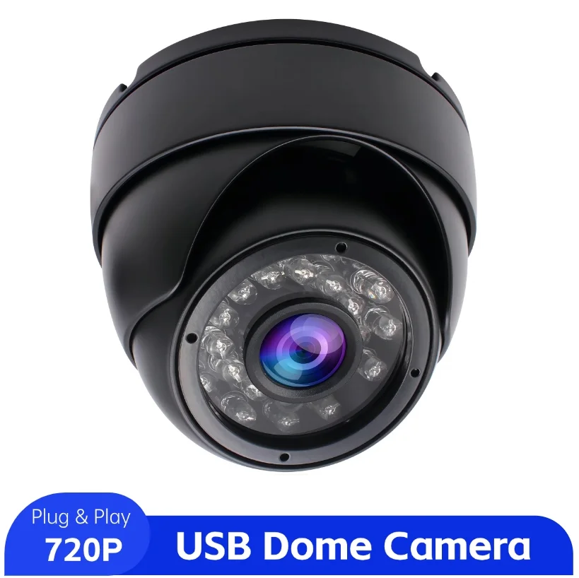 ELP 1MP Day/Night Vision USB Camera Indoor Outdoor Waterproof Infrared Webcam CCTV Dome Housing Camera Home Security Camera