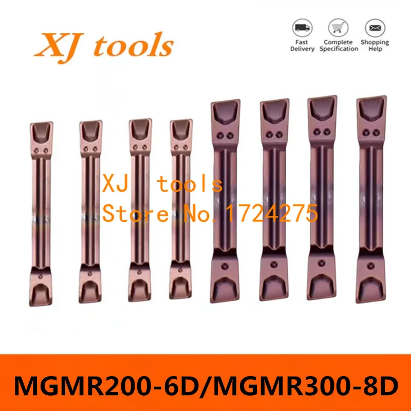 10pcs MGMR200 MGMR300 MGMR MGMR200-6D MGMMR300-8D-PT bevel Carbide Inserts Slot Grooving Blade CNC Lathe Cutter for MGEHR Tool