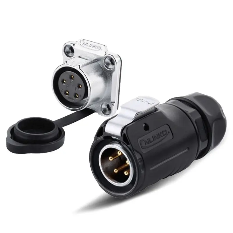 5asd 1pc weibliche Stecker männlicher Sockelinversion wasserdichtes Stecker 2/5/7/9-Pin-Stecker LP20