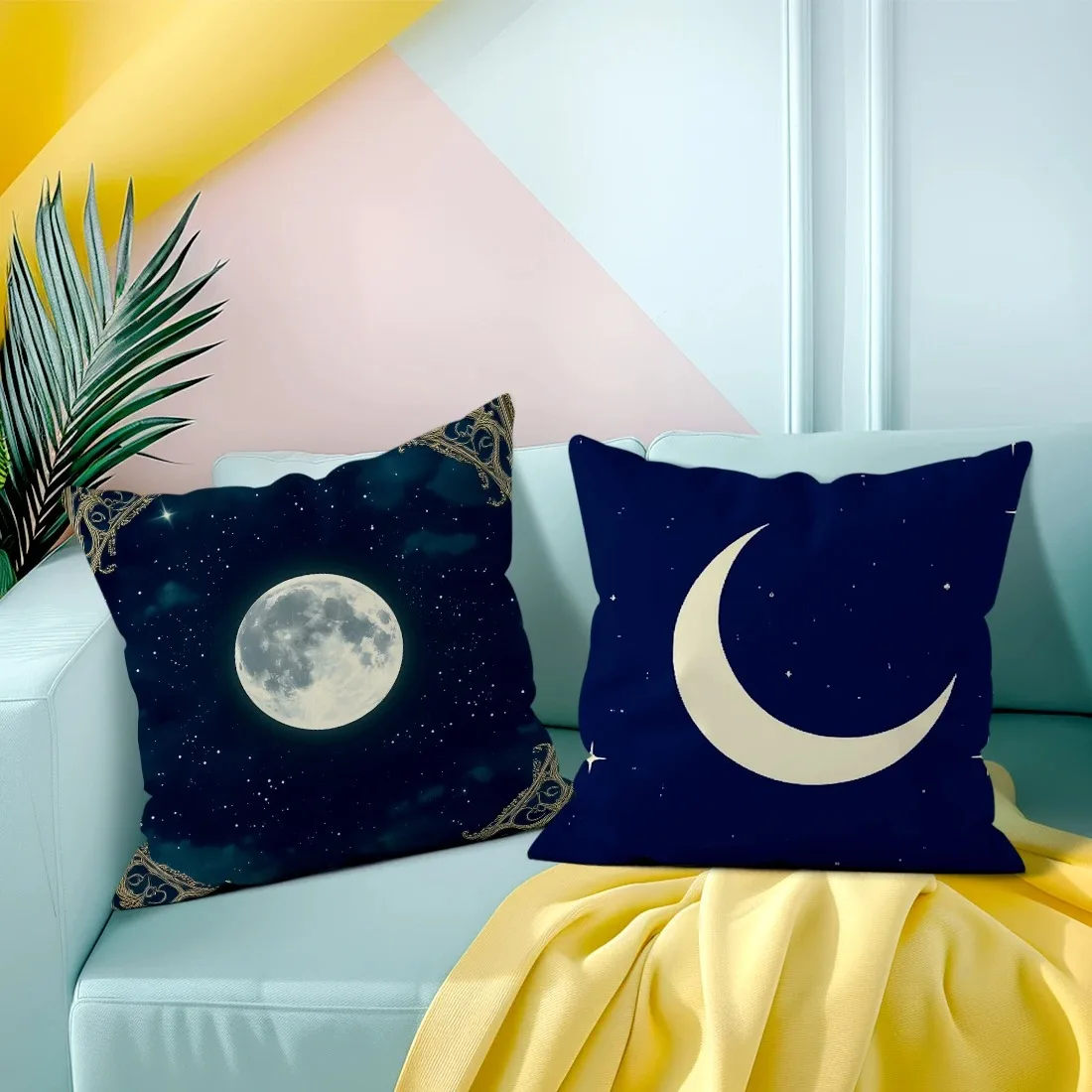 Ramadan decoration pillowcase home bedroom room decoration Moon pattern printing Sofa chair cushion cover Ramadan gift