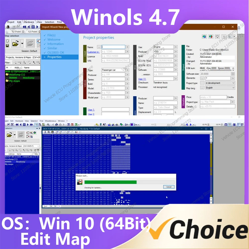 

Modify ECU software for 2024 new model Winols 4.7 Program ECU Searchchange Find Map Car Maintenance change data OS Win 10 64Bit