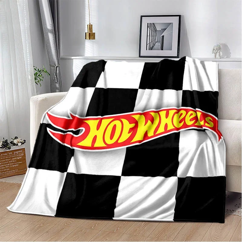 Cartoon Car Blanket Sofa Winter H-Hot Wheels Warm Bed Fleece Custom Nap Home Fluffy Soft Blankets King Size Microfiber Bedding