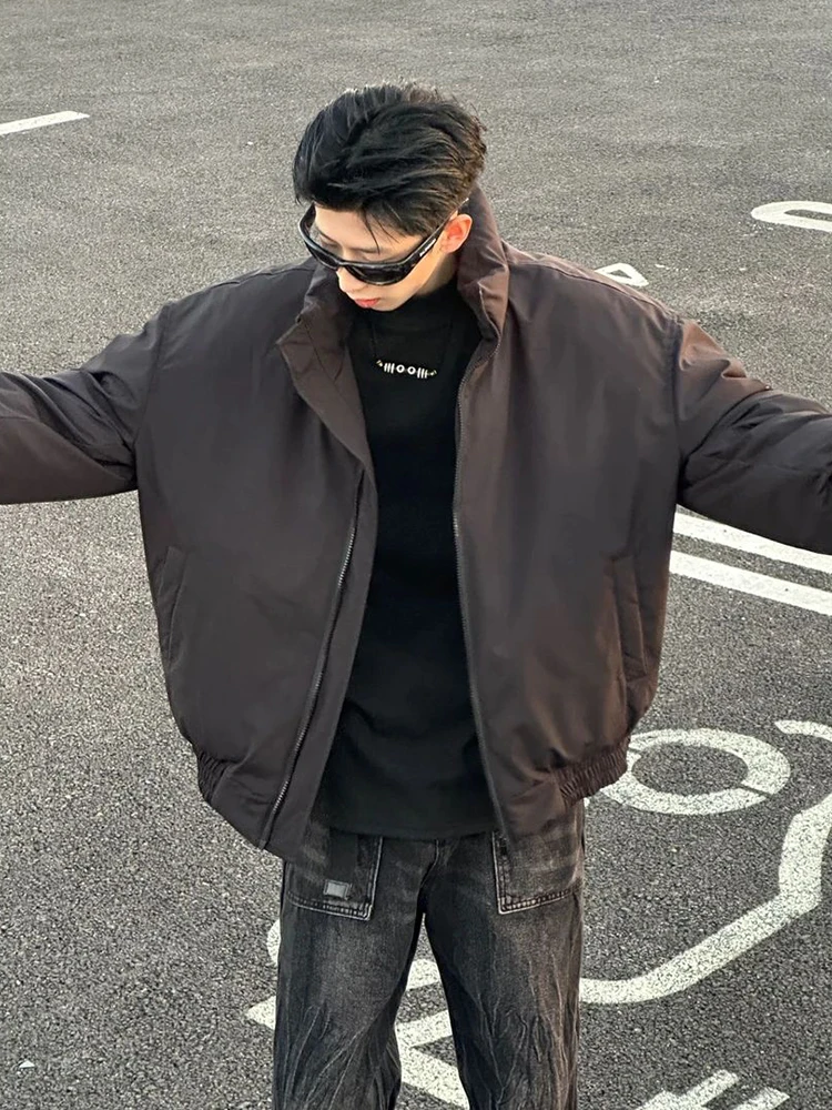 

Bla Samurai Bomber Jaet Men's Winter Thiened ort Coat Cotton Flight Jaet Sli Streetwear Stand Collar Warmth