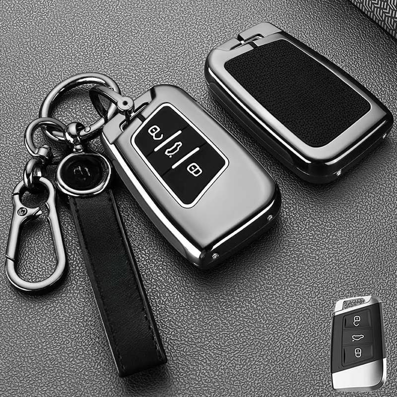 Metal zinc alloy Car Key Case Cover For VW Volkswagen Golf 8 MK8 Cupra Skoda Octavia A8 SEAT Leon MK4 2020 2021 Accessories