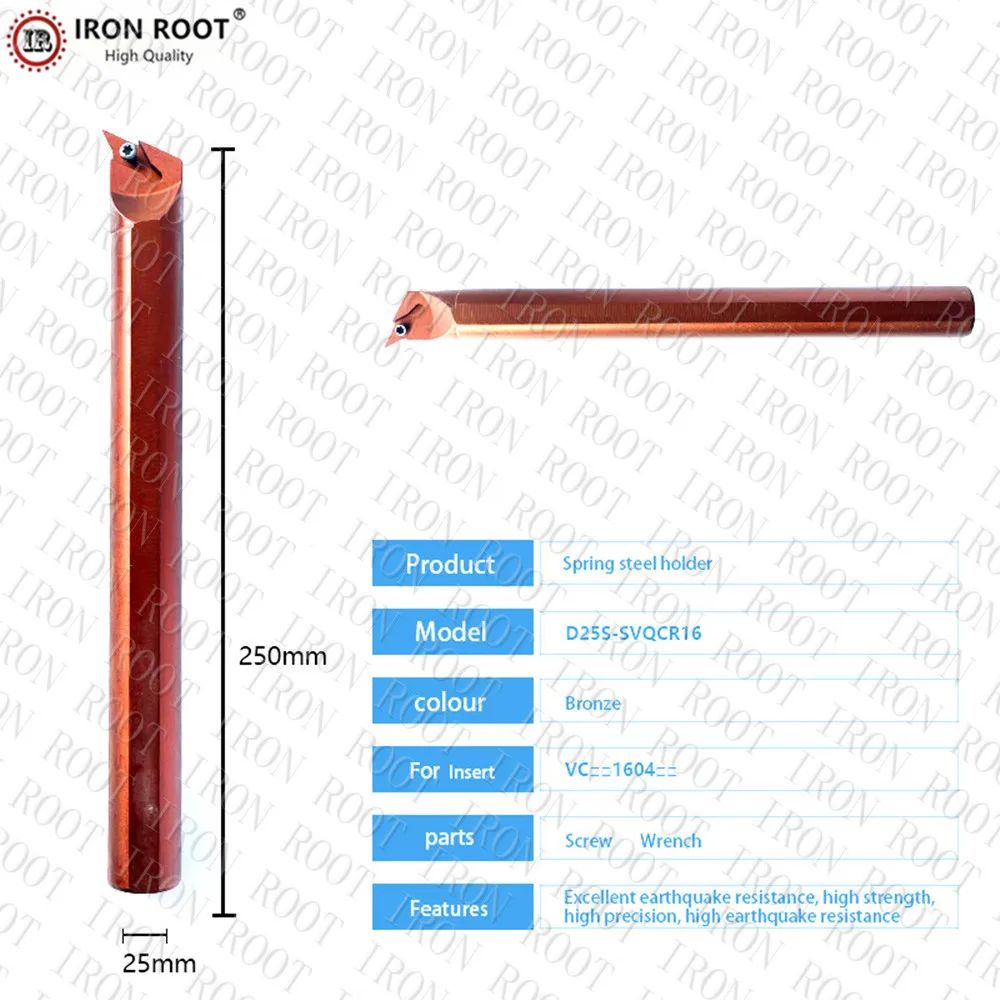 Tool Holder 1P D16Q-SVQCR11,D25S-SVQCR16, CNC Lathe Turning Tool Internal Spring Steel Boring Bar For VBMT110304