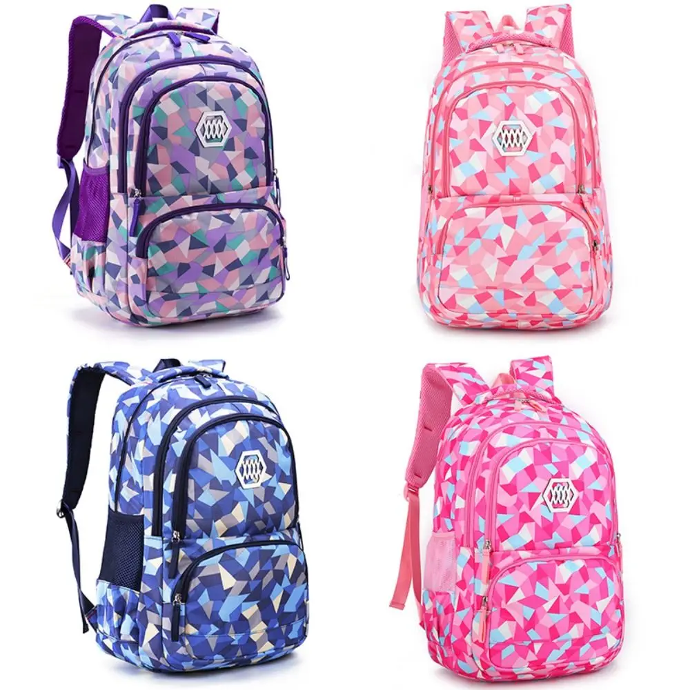 Sacos escolares coloridos para estudantes, mochila feminina leve de grande capacidade, proteção espinhal, multi-camadas, para crianças